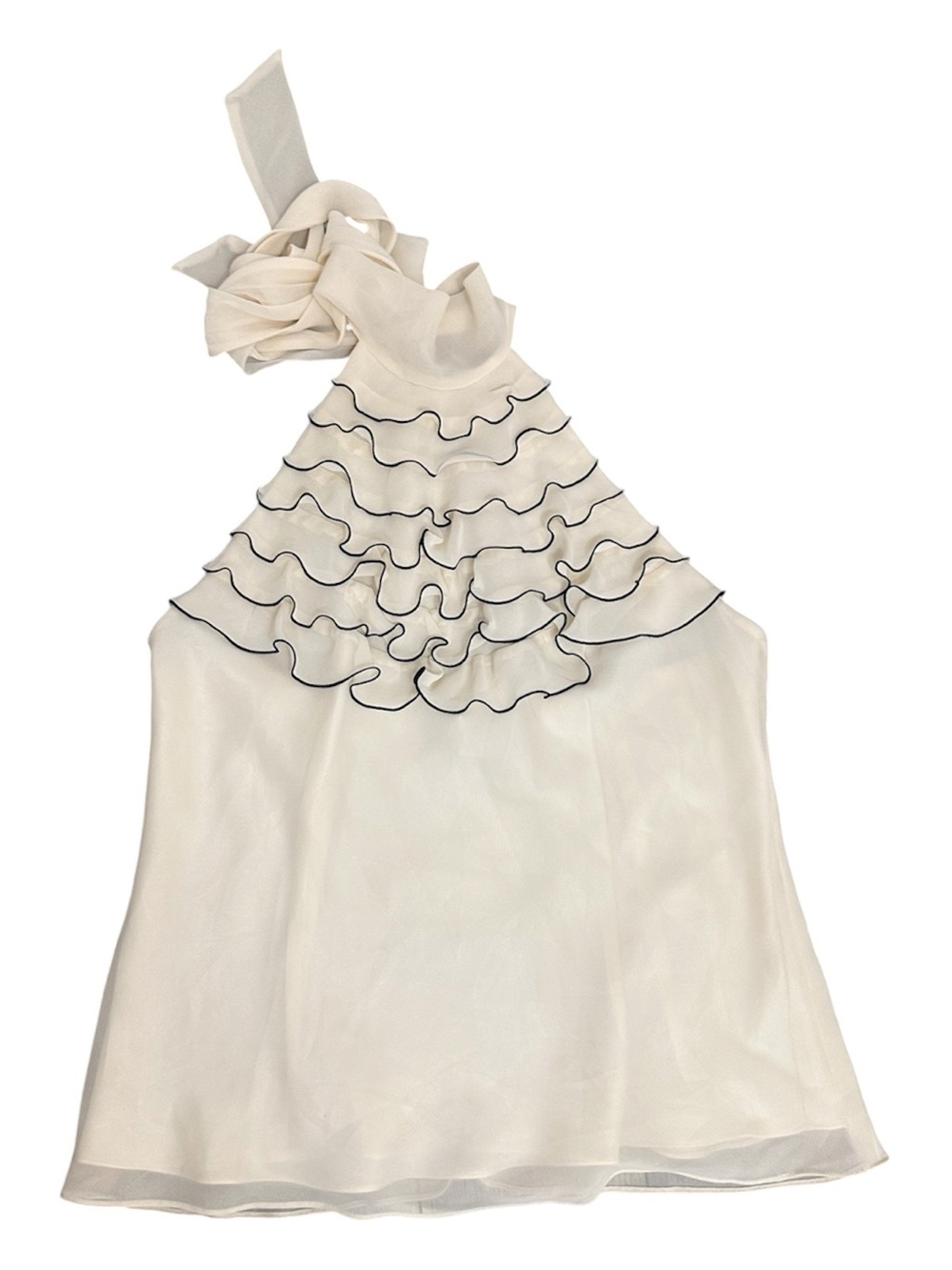liz & co. Cream Draped Shell Top